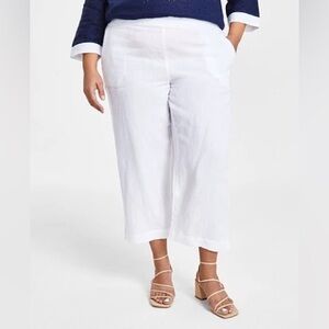 Charter Club Lexury 100%‎ Linen Cropped Pants 2X